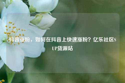 抖音涨粉，如何在抖音上快速涨粉？亿乐社区SUP货源站  第1张